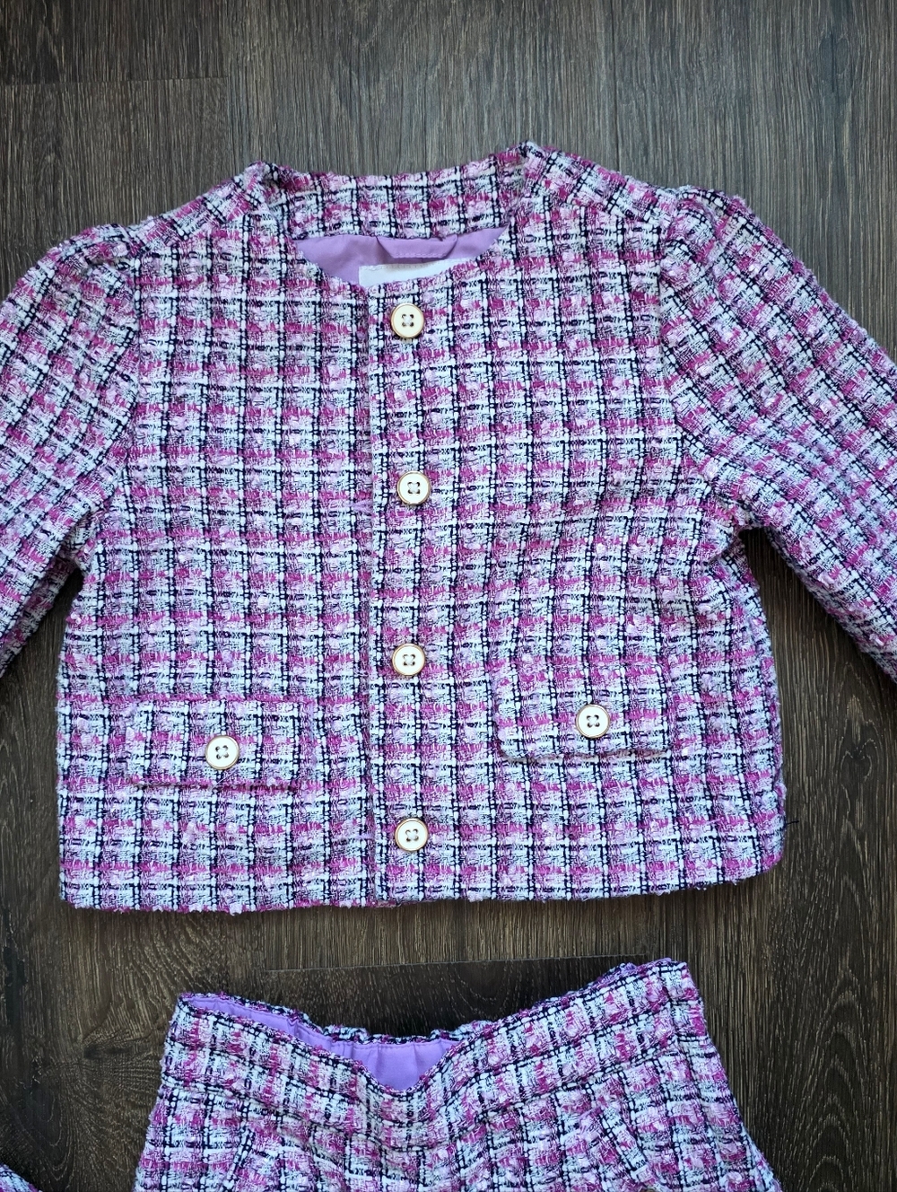 Janie & Jack lilac boucle Paris 6-pc outfit set - Picture 5 of 16